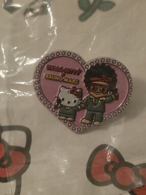 Hello Kitty Pink Heart Enamel Pin with Character